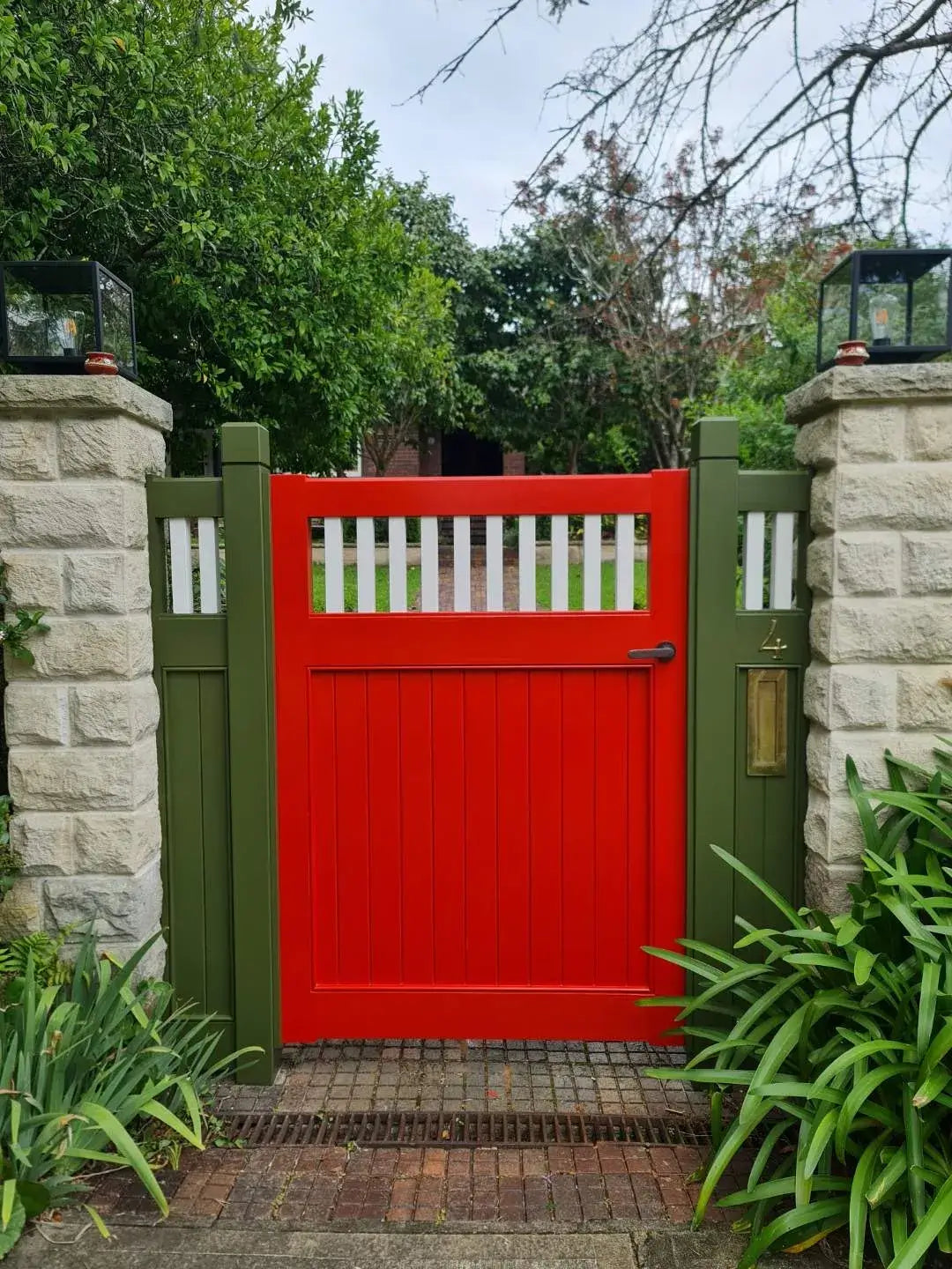 Buckingham Classic timber gate with fine 42mm picket window, custom option