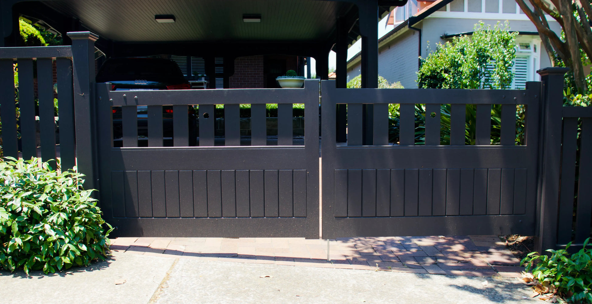 Buckingham Classic timber driveway gates installed in Artarmon