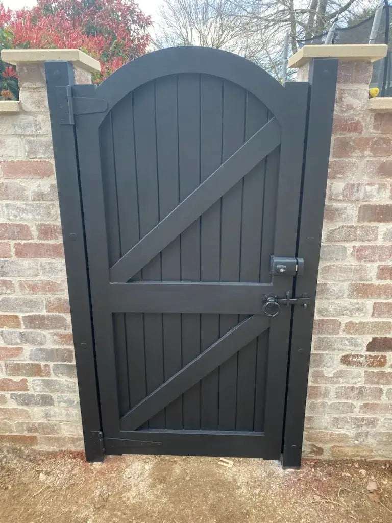 Solid Gate For Railing Collaroy Solid Pedestrian Gate - Upward Curve | Timber – Mortice and Tenon