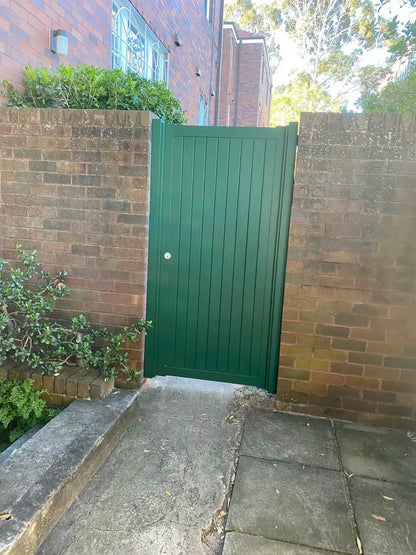 Collaroy Solid timber pedestrian gate painted deep green